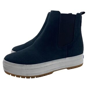 Keds Black Ankle Boots with White Sole